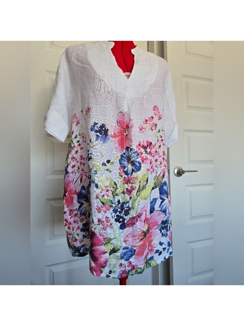 Valentina Naldi Cotton Linen  Flower Blouse Summer
